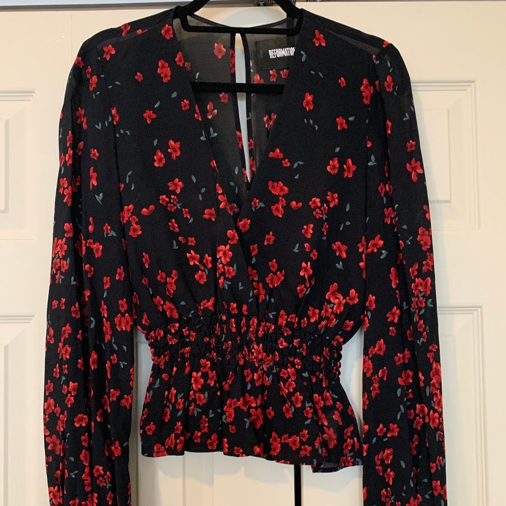 Reformation Floral Blouse